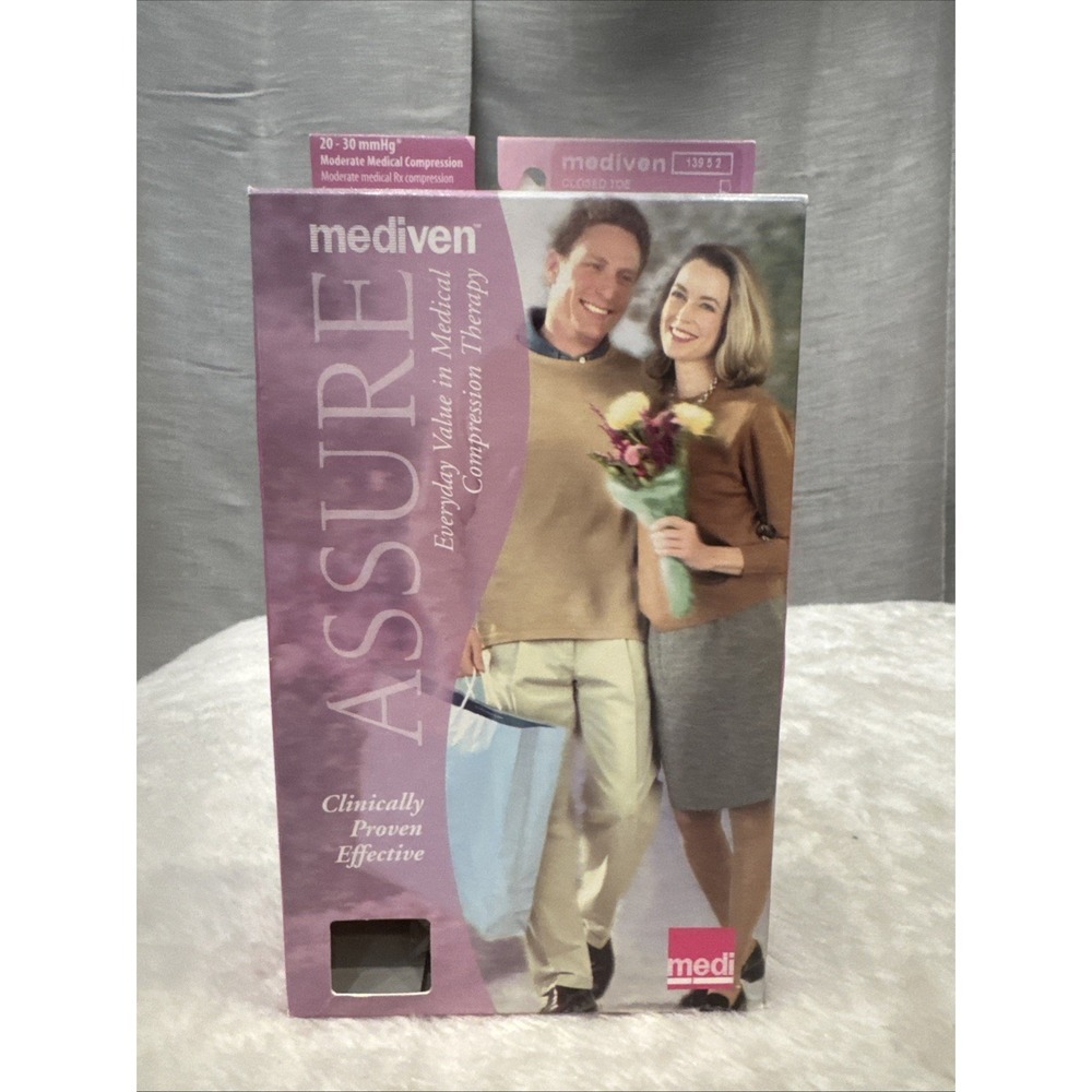Mediven assure, Closed-toe, Thigh W/topband, Black, M, 20-30mmHg Mod Compression